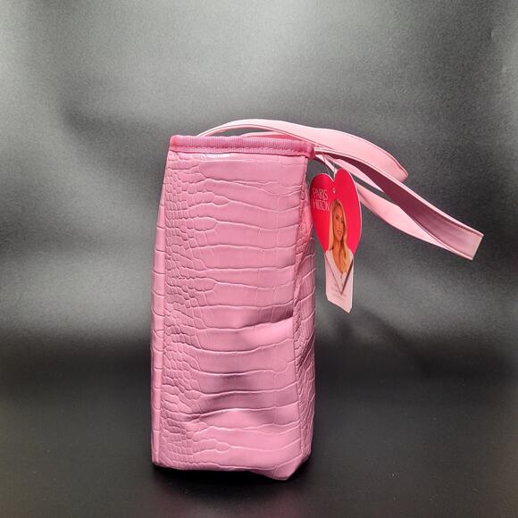 Paris Hilton Pink Faux Croc Zippered Insulated Lunch Bag Tote 12 X 10‎ X 5 NWT - Picture 8 of 11